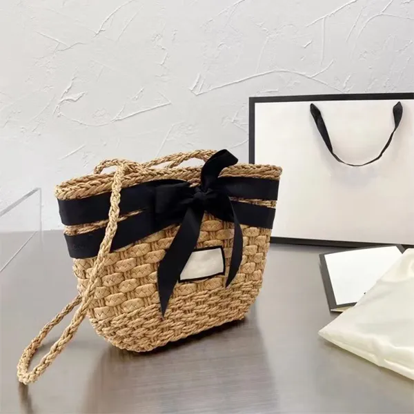 Resort Style Straw Bag Womens Khaki Beach Woven Shoulder Bag