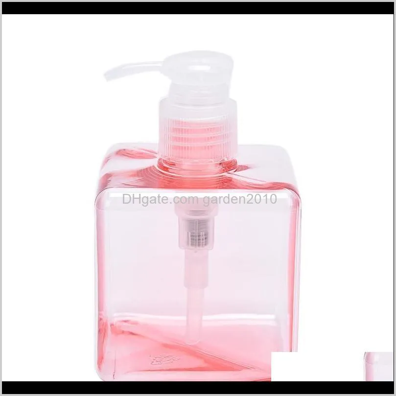 250ml transparent plastic liquid soap bottle square push shampoo hand sanitizer dispenser bottle