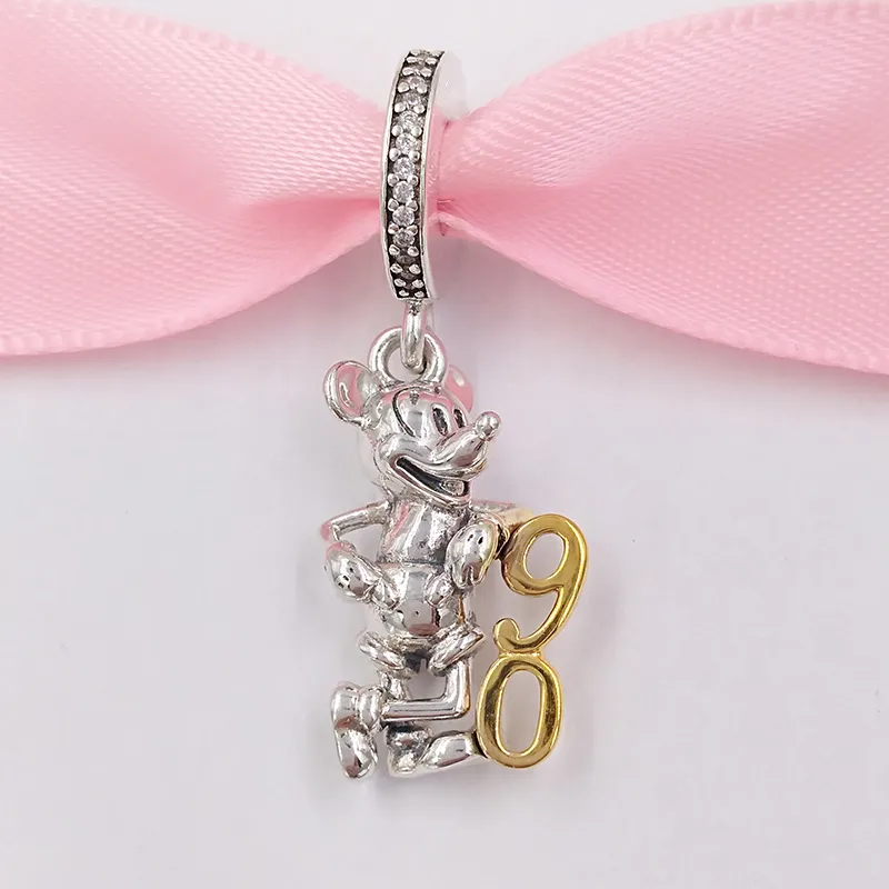 Charms in argento sterling 925 con perline per il 90° anniversario in edizione limitata, adatto per bracciali gioielli stile Pandora europeo, collana B801005 AnnaJewel