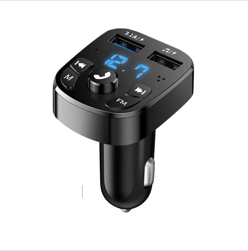 Auto-Freisprecheinrichtung, Bluetooth 5.0, FM-Transmitter, Auto-Set, MP3-Modulator-Player, kabelloser Freisprech-Audioempfänger, Dual-USB-Schnellladegerät