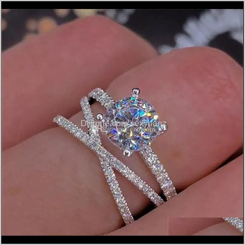 criss cross diamond ring jewelry women rings engagement rings for women new fashion jewelry gift 808527