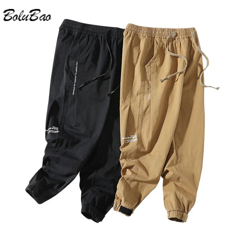 Bolubao Jogadores Carga Calças Homens Hip Hop Loose Calças Reta Calças Homem Calça Calça Casual Mens Calças 210518