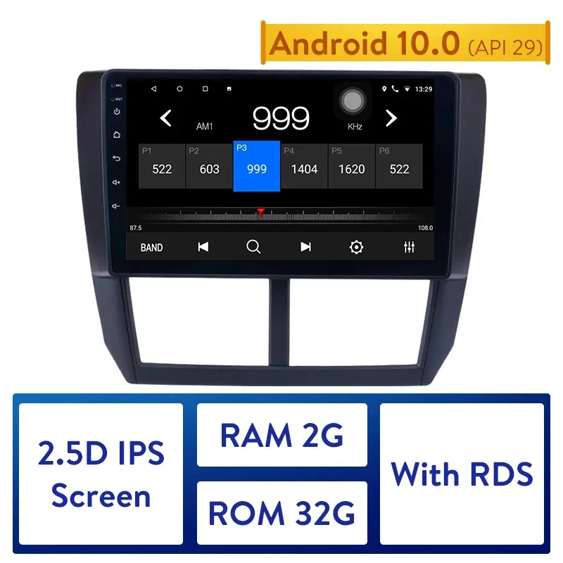 Reproductor Multimedia de dvd para coche Android 10,0 2din de 9 "para Subaru Forester 2008-2012, compatible con Control del volante