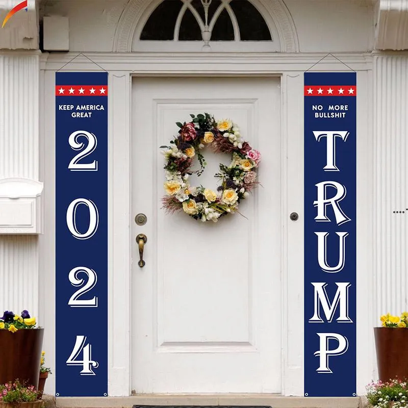 NEWTrump 2024 Door Curtain Couplets Banner U.S. Campaign Supporters Activities Doors Union Flags CCB8735