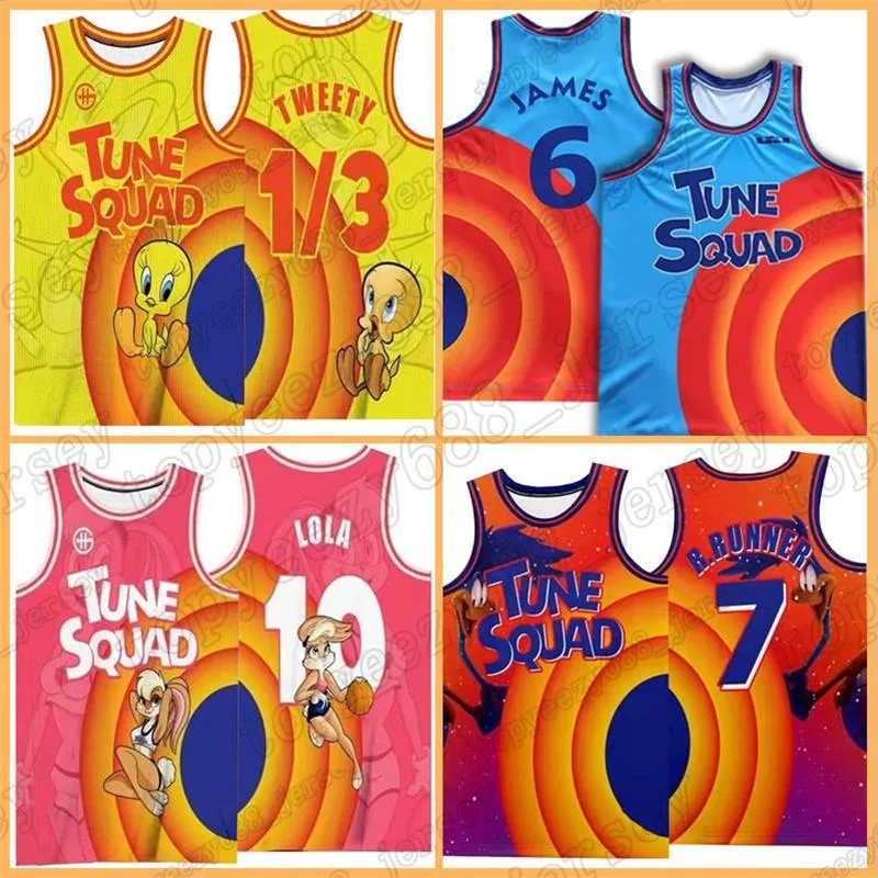 Space Jam Jersey Movie Tune Squad LeBron 1/3 Tweety 6 James Mens 10 Lola Bunny 7 R.RUNNER Basketbal 2 D.DUCK 23 Michael! TAZ Bugs Bunny