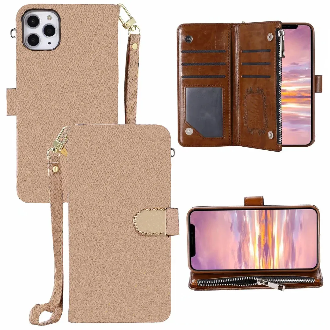 Fashion designer phone cases for iPhone 12 13 Pro max 11 11Pro XR XS MAX shell leather Multi-function card package storage wallet cover O07
