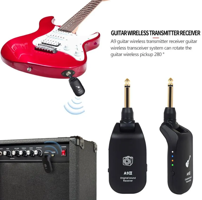 B6 Bluetooth Rechargeable Electric Guitar Earphone Mini Amplifier with 5 Effects Wireless guitar Transmitter Receiver 2.4Ghz