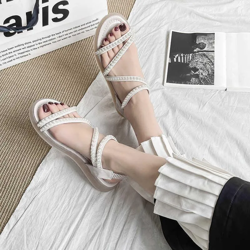 Johnature 2021 nueva mujer sandalias zapatos de verano de cuero auténtico  cierre de gancho y bucle de retro casual de la mano de ocio concisa  sandalias de plataforma comprar \\ Tacones -
