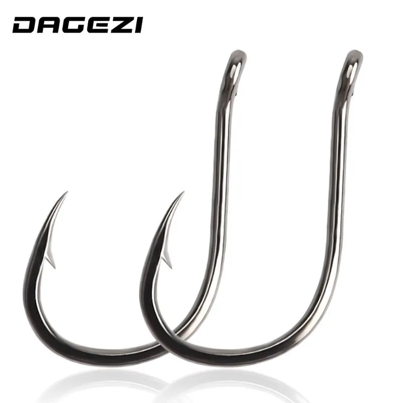 Ami da pesca DAGEZI 100 Pz / lotto Amo in acciaio ad alto tenore di carbonio # 2- # 13 Scatola per attrezzatura da pesca resistente alla carpa