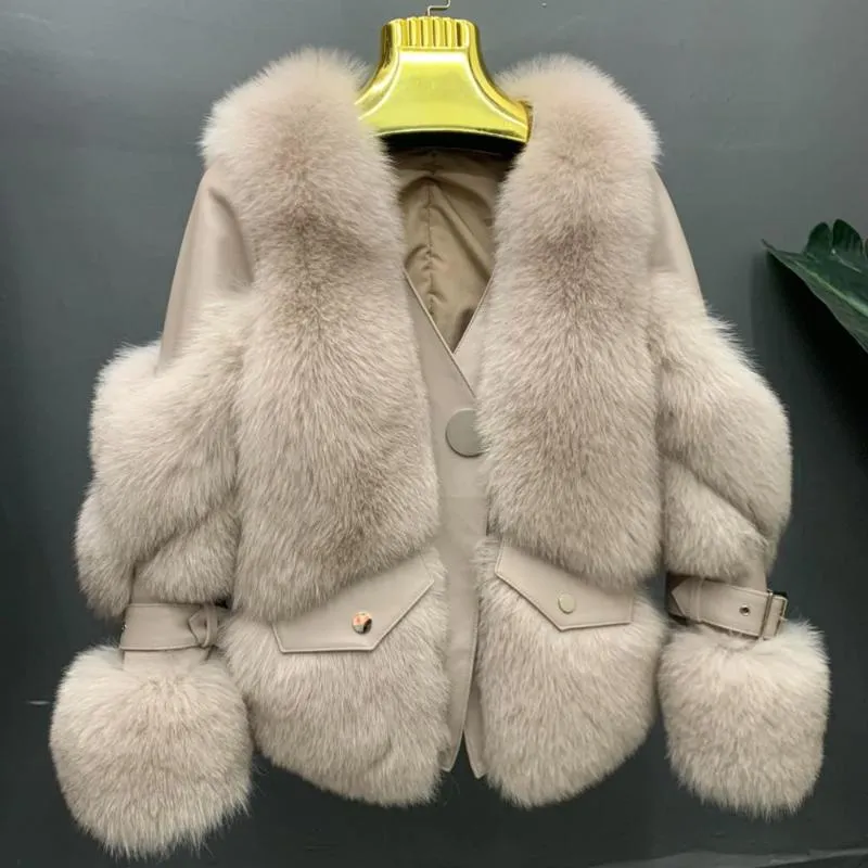 여자 모피 가짜 고품질 고품질 2021 겨울 패션 럭셔리 천연 재킷 버튼 디자인 기질 숙녀 진짜