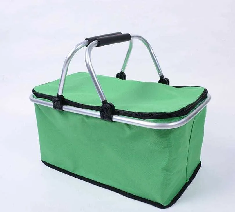 Portable Picnic Lunch Bag Ice Cooler Box Storage Travel Basket Cooler Cool Hamper Shopping Basket Bag Box SN2067