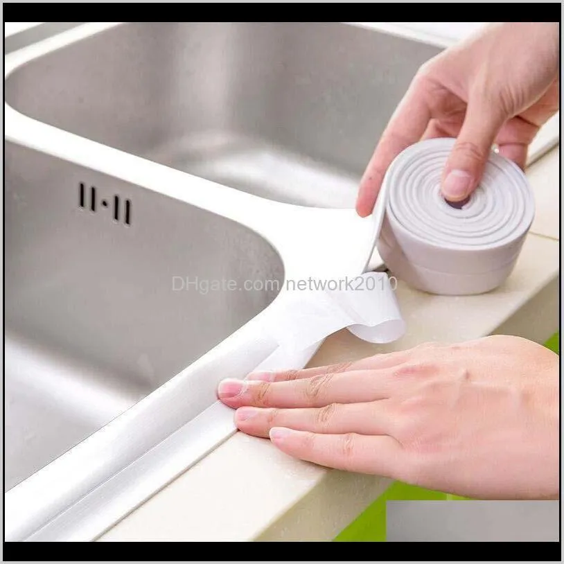 pvc bath wall sealing strip waterproof self adhesive tape kitchen sink basin edge sealing tape four colors optional 3.2m