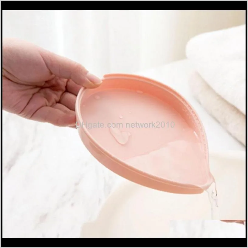 lot double wall plastic leaf shape soap dishes soap tray holder storage soap rack plate box container for bath shower bathroom