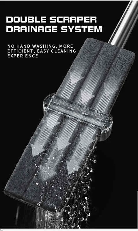 Fregona extensible triangular autoescurrible tipo X, herramienta de  limpieza para el hogar, microfibra, lavado de manos libre