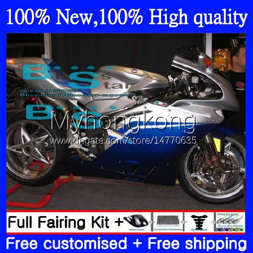 جسم OEM لـ MV Agusta F4 1000 R 750 CC S 1000CC R312 750S 05 06 Bodywork 6no.55 312 1078 S 05-06 Cowling MA MV F4 Blue Silvery New 312r 750r 1000r 2005 2006 Fairing Kit