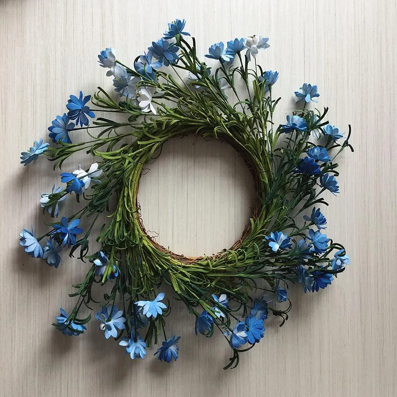 予約acm 装飾的な花の花輪46cmシミュレートされたデイジーの花リンク毎日の装飾ドアぶら下がっているクリスマスのリング お取り寄せ製品 Home Garden Festive Party Supplies Laderach