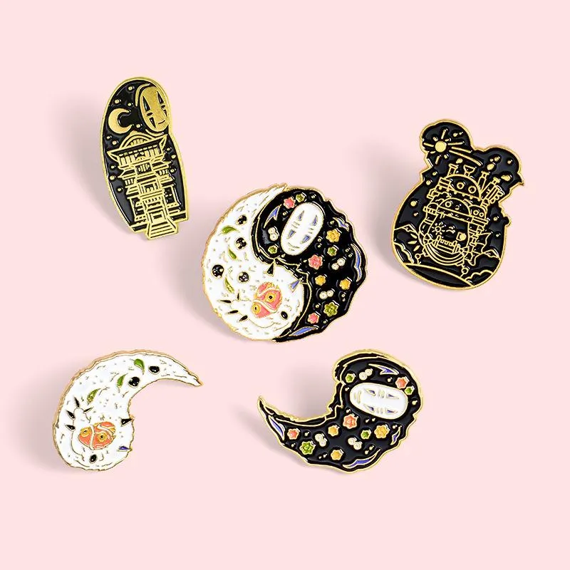 Pins, Brooches Cartoon Movie Enamel Pin Custom Japanese Anime Taichi Badge For Bag Lapel Buckle Jewelry Gift Kids Friends