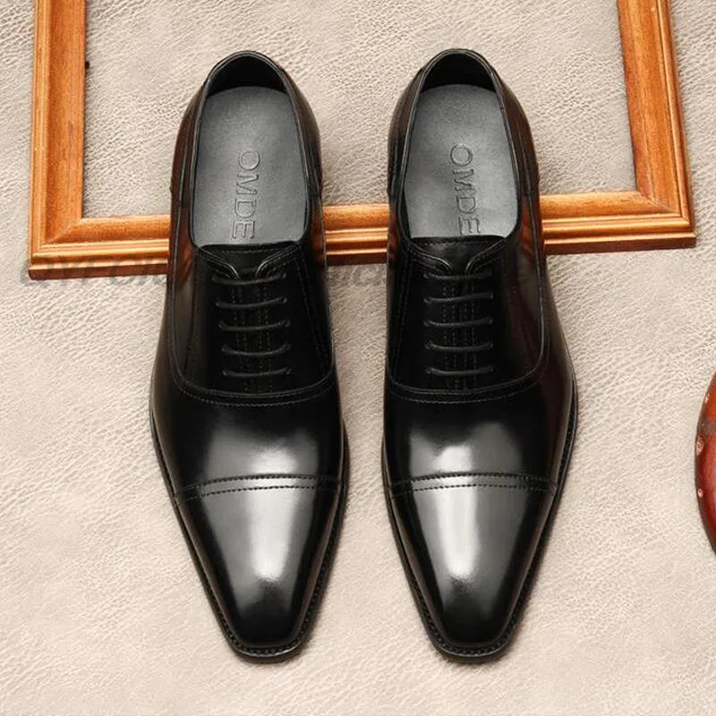 Italienische formelle Herrenschuhe aus echtem Leder, Oxford-Schuhe für Herren, Schwarz, 2022, Kleid, Hochzeit, Business, Schnürschuhe aus Leder, Brogues-Schuhe