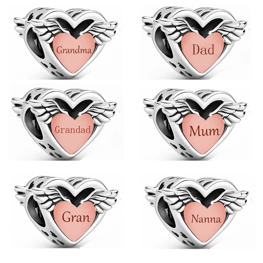 Real 925 Silver Rose Gold Angel Wings 
