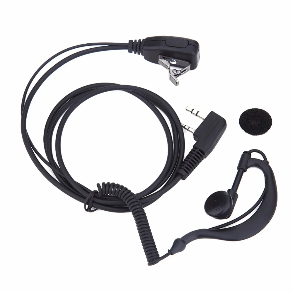 Walkie Talkie Earpiece With Mic, Pin PTT Headset, 1M Cable, Ear
