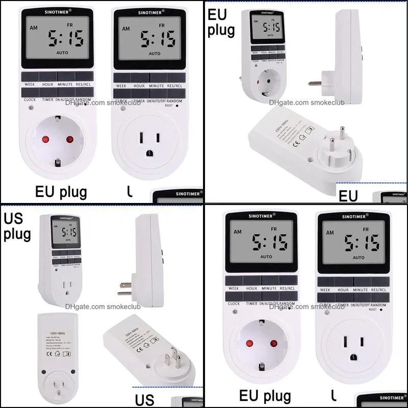 Super LCD Display Digital Weekly Programmable Electrical Wall Plug-in Power Socket Timer Switch Outlet Time Clock 220V 110V AC