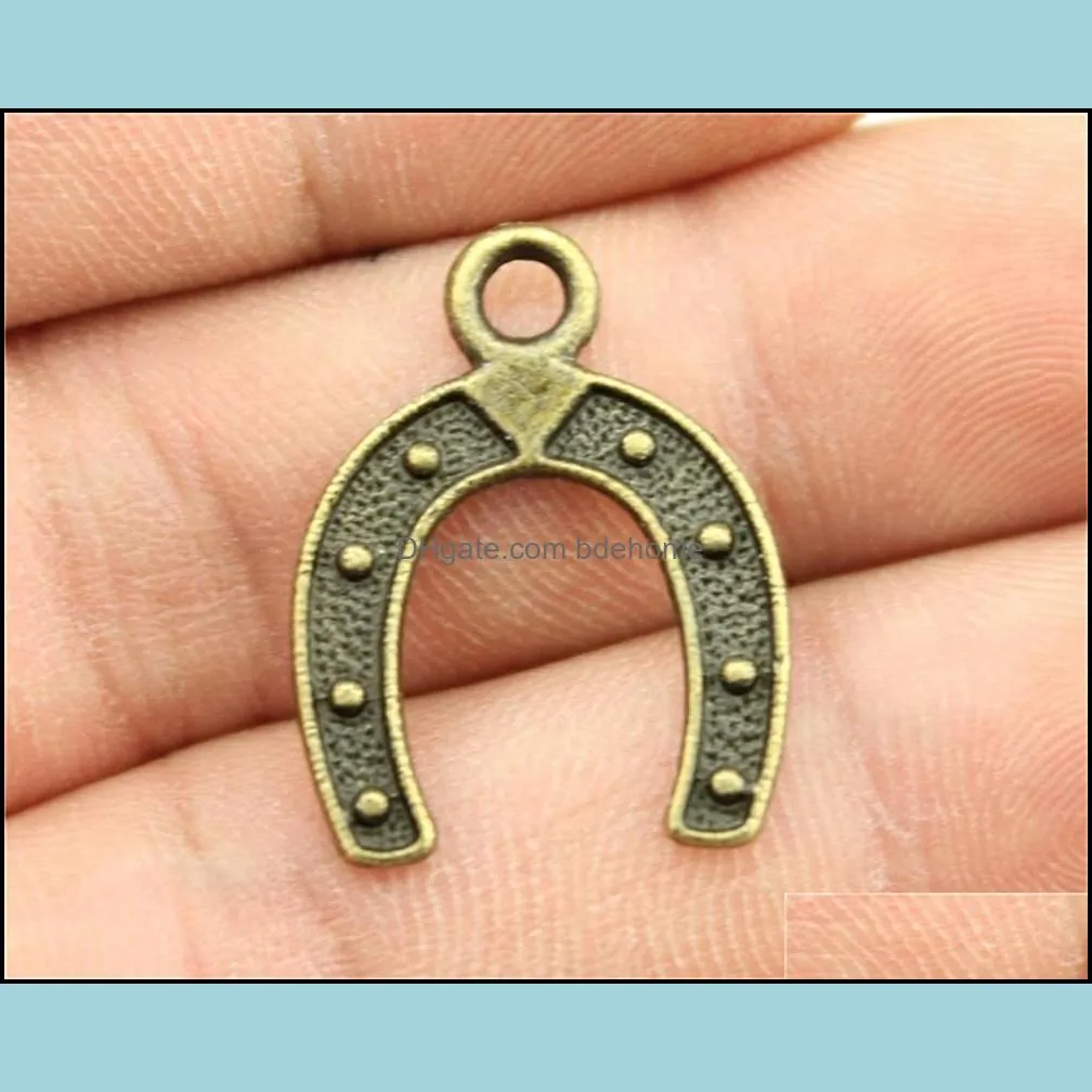 60 Pieces Metal Charms For Jewelry Making Animal Good Luck Horseshoe Horse Shoes HJ051