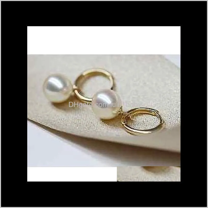 beautiful 10-11mm south sea pair round white pearl earring 14k gold accessories