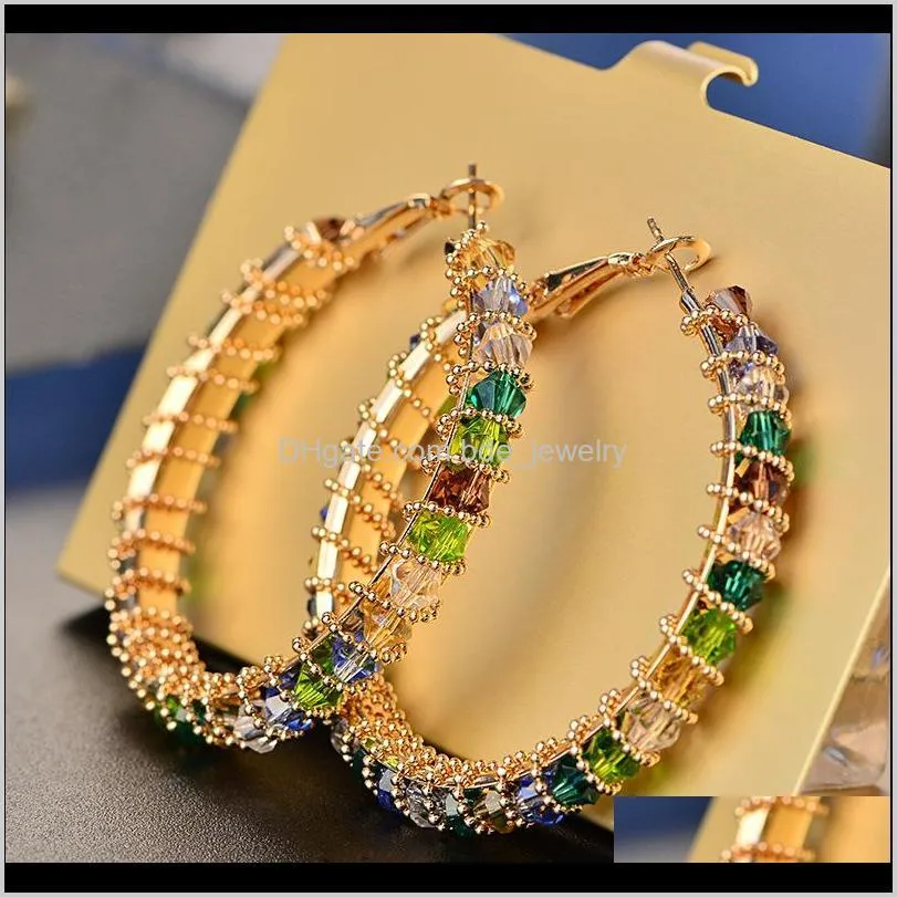 new fashion trendy women earrings jewelry yellow gold plated cz big earrings hoops for girls women nice gift