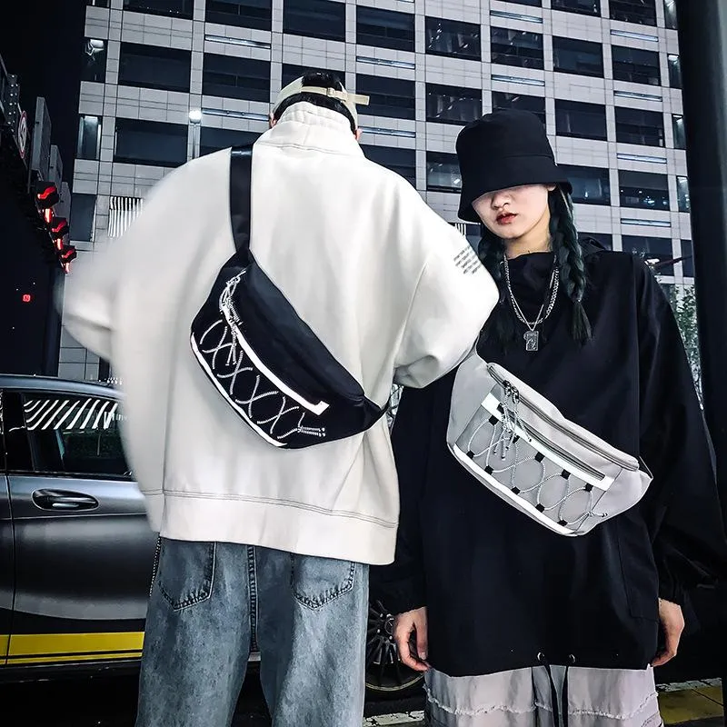 Kreuzkörpermode Brusttasche, Männer und Frauen derselben Stil, Straße Hip Hop Koreanische Taille Personalisierte Messenger Bag