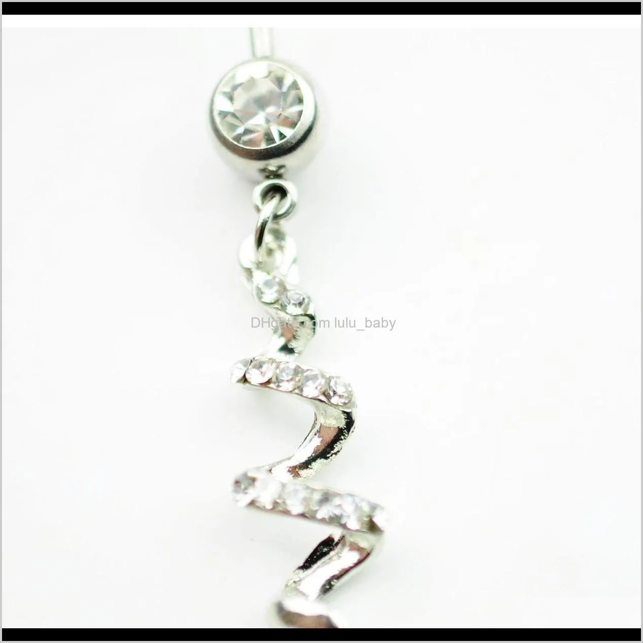 d0013-1 ( 2 ) piercing body jewelry new style navel belly ring clear & pink colors stone drop shipping i9ioo