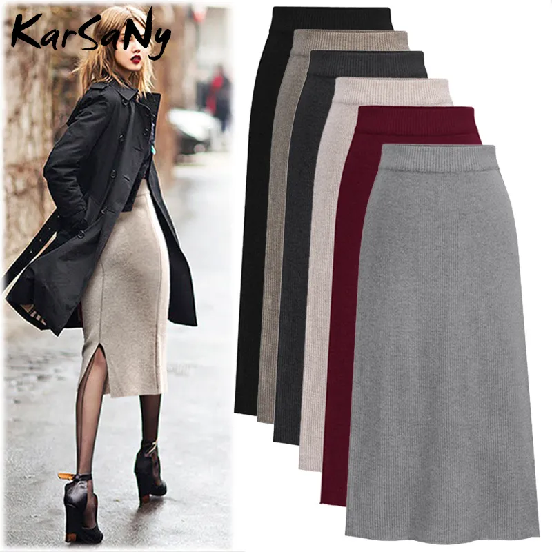 Women's knit midi skirts outlet