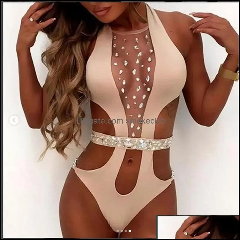 Summer See Through Swimwear Bikini for Women Letter Swimsuit Bandage Sexy Bathing Suits Sexy One-piece Swimsuits 342 X2