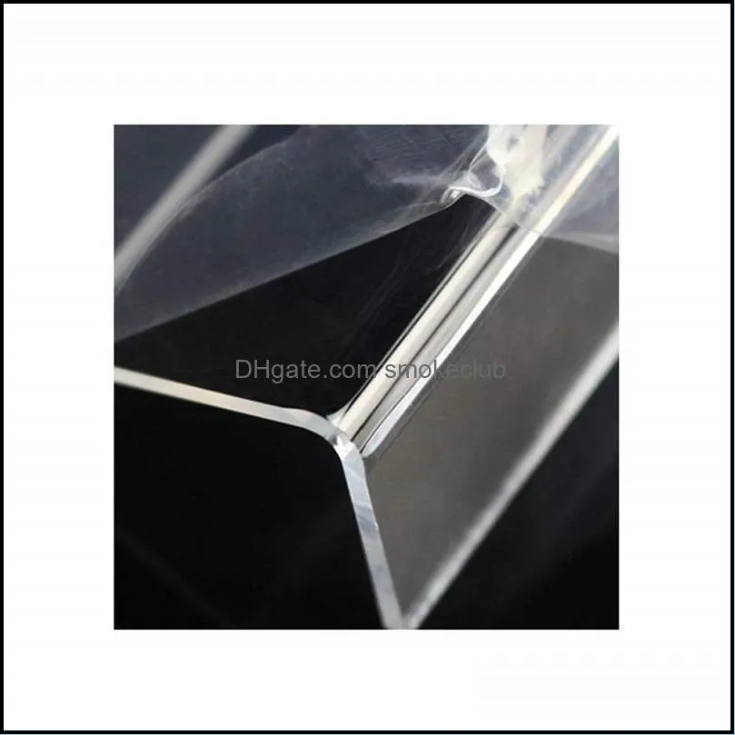 mini sign display holder price card tag label counter top stand case 2 x 4 cm Labeling Tagging Supplies L Shape Clear Acrylic