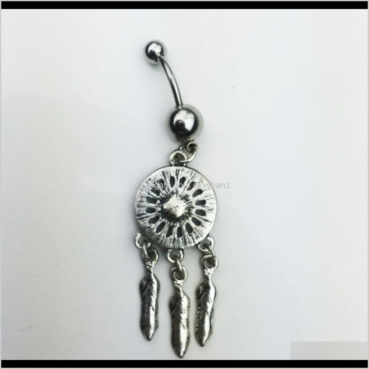 d0647 ( 1 color ) styl belly ring belly ring style dream catcher style rings body piercing jewelry dangle accessories fashion charm