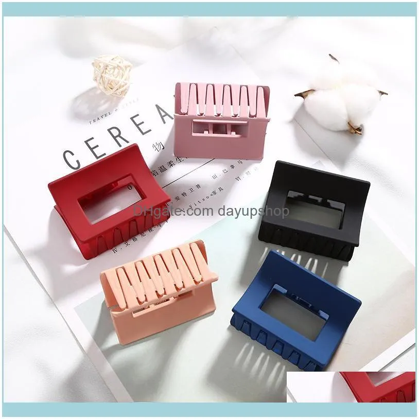 Women Solid Color Large Size Rectangle Acrylic Hair Clip Multiple Colorful Geometry Hair Crab Hair Claws For Girls Headwear