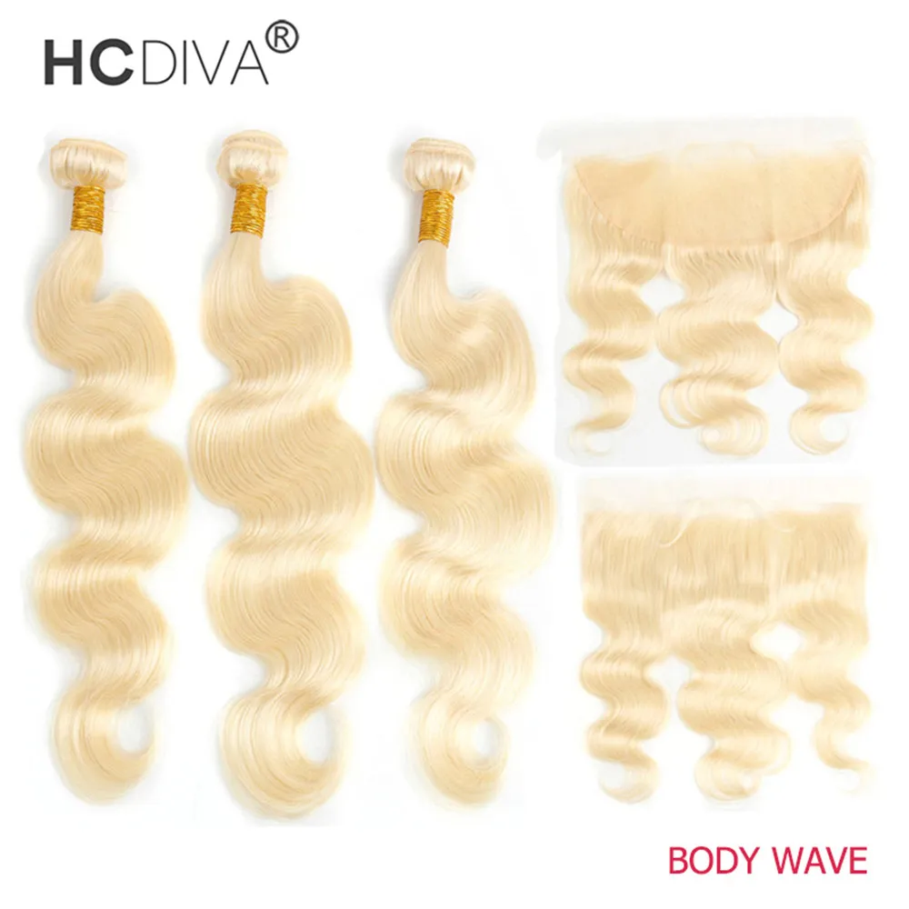 Pacotes de cabelo humano peruano com laço frontal eer para orelha 613 loira 13x4 transparente hd encaracolado molhado e ondulado corpo de onda de água em linha reta