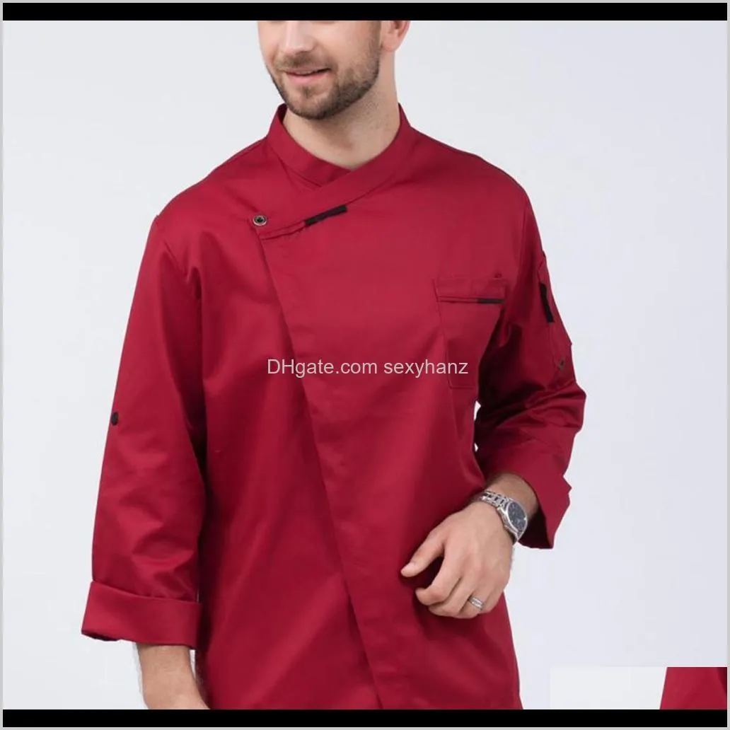 unisex chef jackets coat long sleeves shirt kitchen uniforms