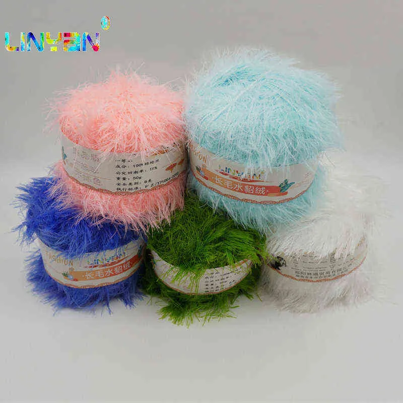 1 pc 10 peças * 50G Coral Mink Flocking Pele Mohair Cashmere Fio para tricô de lã malha para tricô de mão Crochet Laine Tricoter T4 Y211129