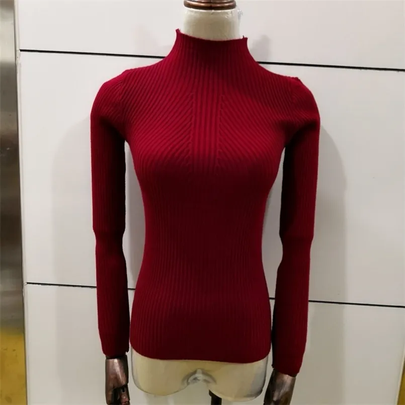 Autumn Winter Women Knitted Turtleneck Sweater Casual Soft Jumper badycon Fashion Slim Femme Elasticity Pullovers Skinny 210423