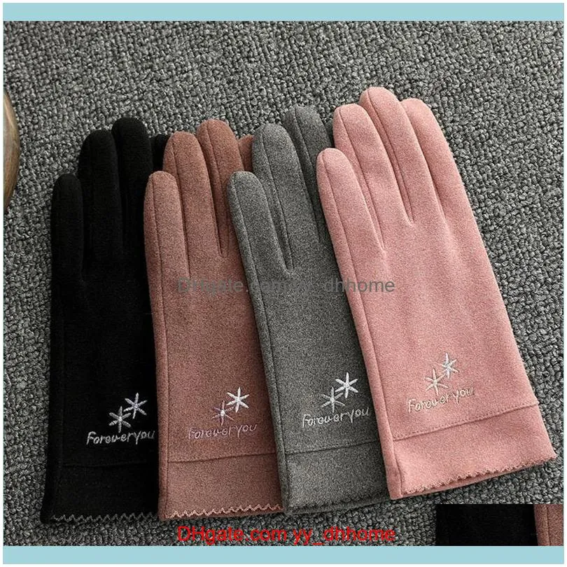 Five Fingers Gloves Winter Fashion Women Touch Screen Warm Windproof Full Finger Mittens1
