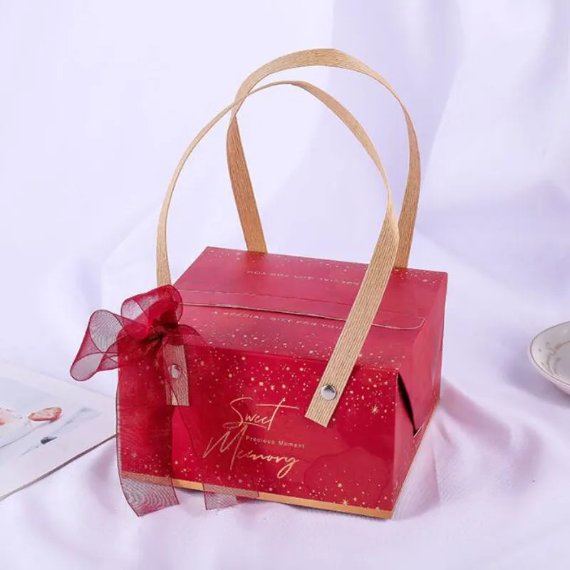 European Style Printing Candy Box Birthday Wedding Event Beauty Packaging Easy Carries Handle Bags Wholesale ZC1759