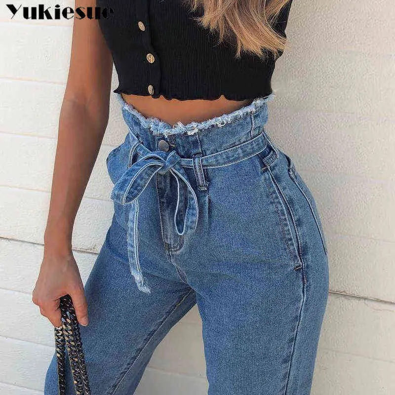 Kobiety Wysokiej Talii Dżinsy Sexy Denim Harem Spodnie Dżinsy Kobiet Streetwear Loose Black Plus Rozmiar 211129