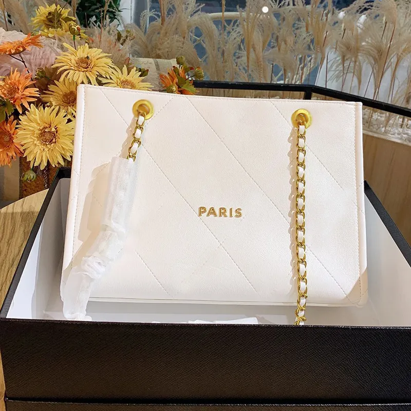 Designer Women Paris Tote Shopping Bag France Brand Weave Chain Totes Handbags Leather Diamond Lattice Large Capacity Shoulder Handbag Luxurys Designers Bags