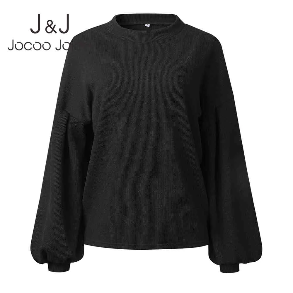 jocoo jolee 여성 솔리드 batwing 슬리브 느슨한 니트 스웨터 가을 겨울 캐주얼 풀오버 빈티지 점퍼 streetwear 탑 210518