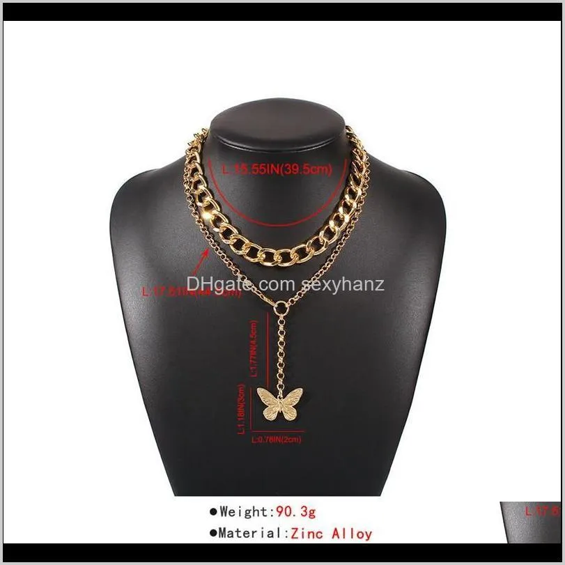 punk exaggerated heavy metal chunky chain choker necklace for women fashion vintage gold statement multi layer chains necklaces