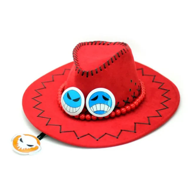 One Piece Portgaz D. Ace Cosplay Costume Set with Ace Cowboy Hat Halloween  Costume for Man 