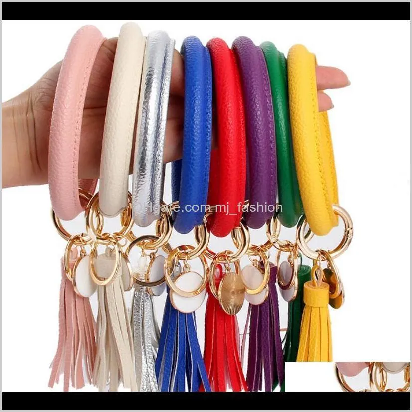 big customer discount pu leather tassel sunflower bracelet keychain leopard sunflower cactus round leather tassel bangle key ring 2257