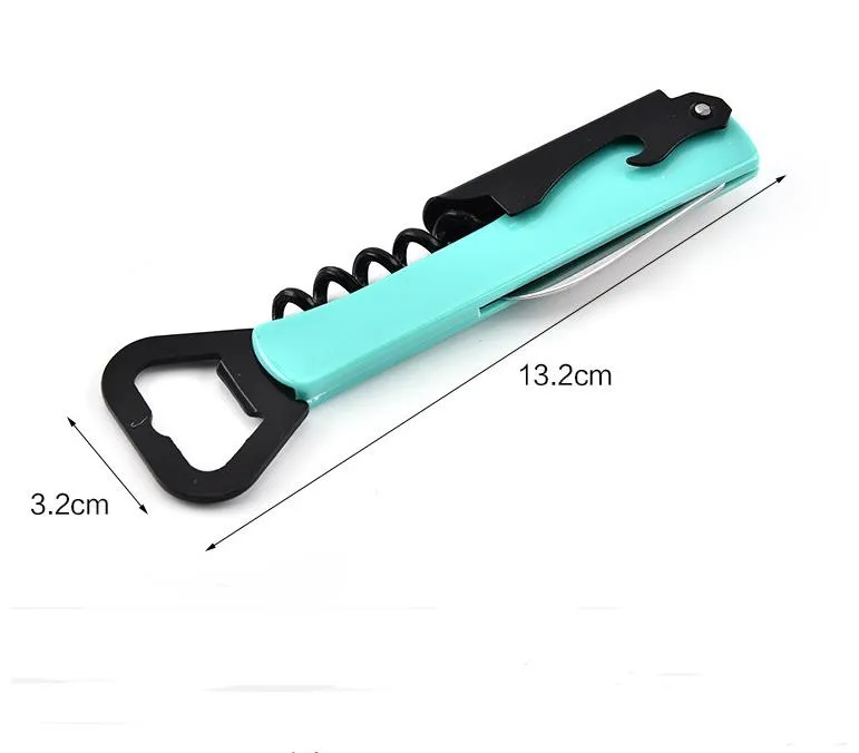 4 In 1 Multifunction Bottle Opener Non-slip Double Head Red Wine Openers Knife Pull Tap-Double Hinged Corkscrew Kitchen Bar Tool SN5980