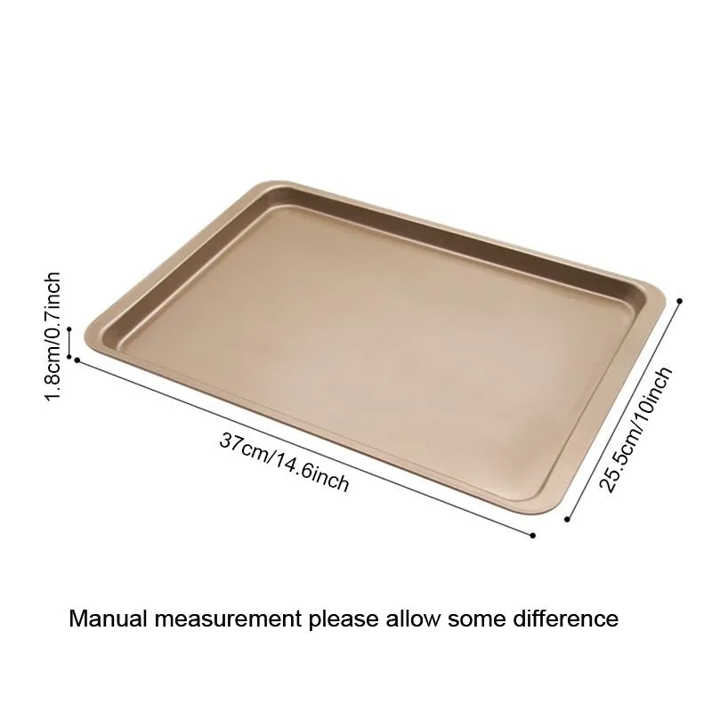 37*25.5cm/14.5*10inch Heavy Carbon Steel Cookie Biscuit Baking Pan Sheet Rectangular Non-Stick Bread Cake Oven Baking Tray DIY Kitchen Tool JY0276