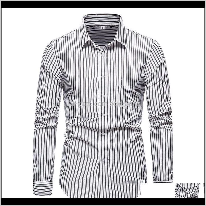 szmxss shirts for men casual slim fit striped social long sleeve clothing business dress male shirts classic button tops1